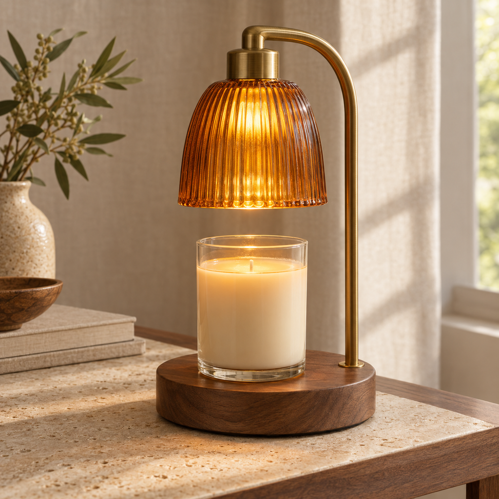 The Aura™ Dimmable Vintage Glass Candle Warmer Lamp